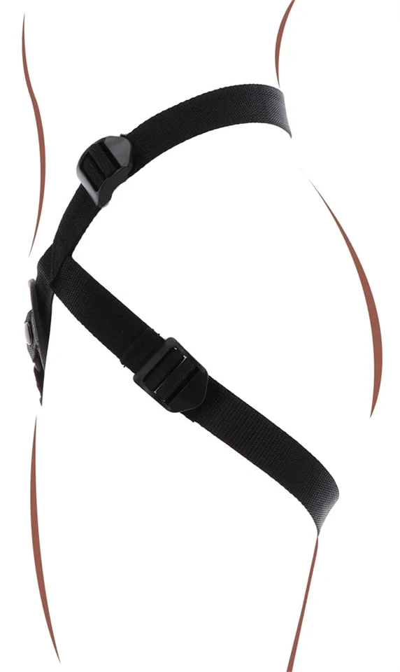 Strap-On Get Real Dildo övheveder Harness Fekete