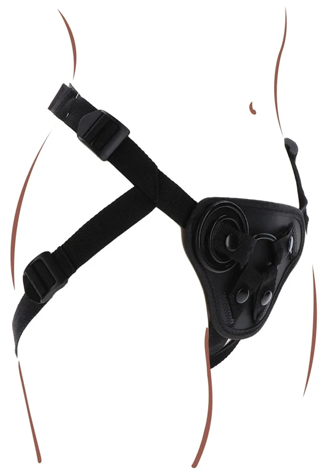 Strap-On Get Real Dildo övheveder Harness Fekete