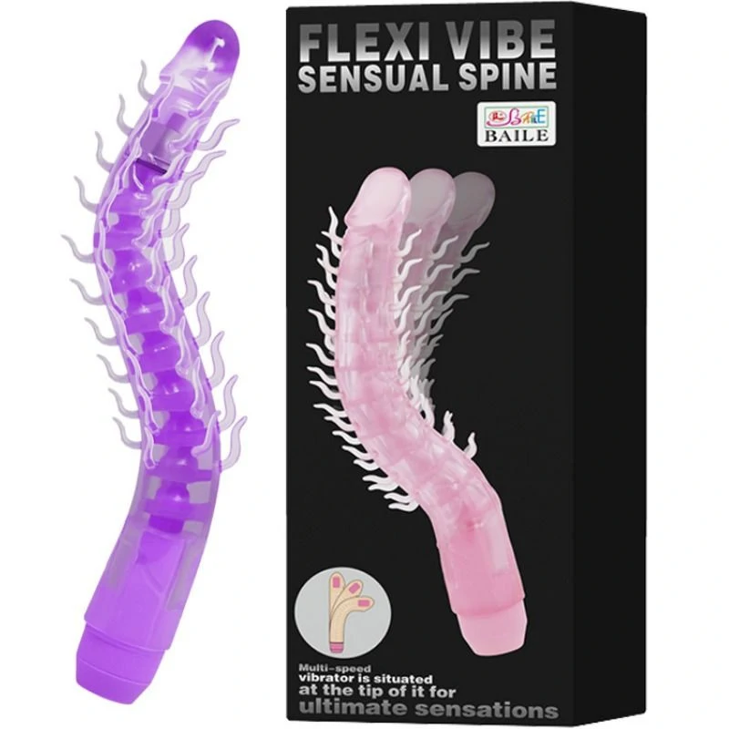 FLEXI VIBE ÉRZÉKI GERINC HAJLÍTHATÓ VIBRÁLÓ LILA 23.5 CM