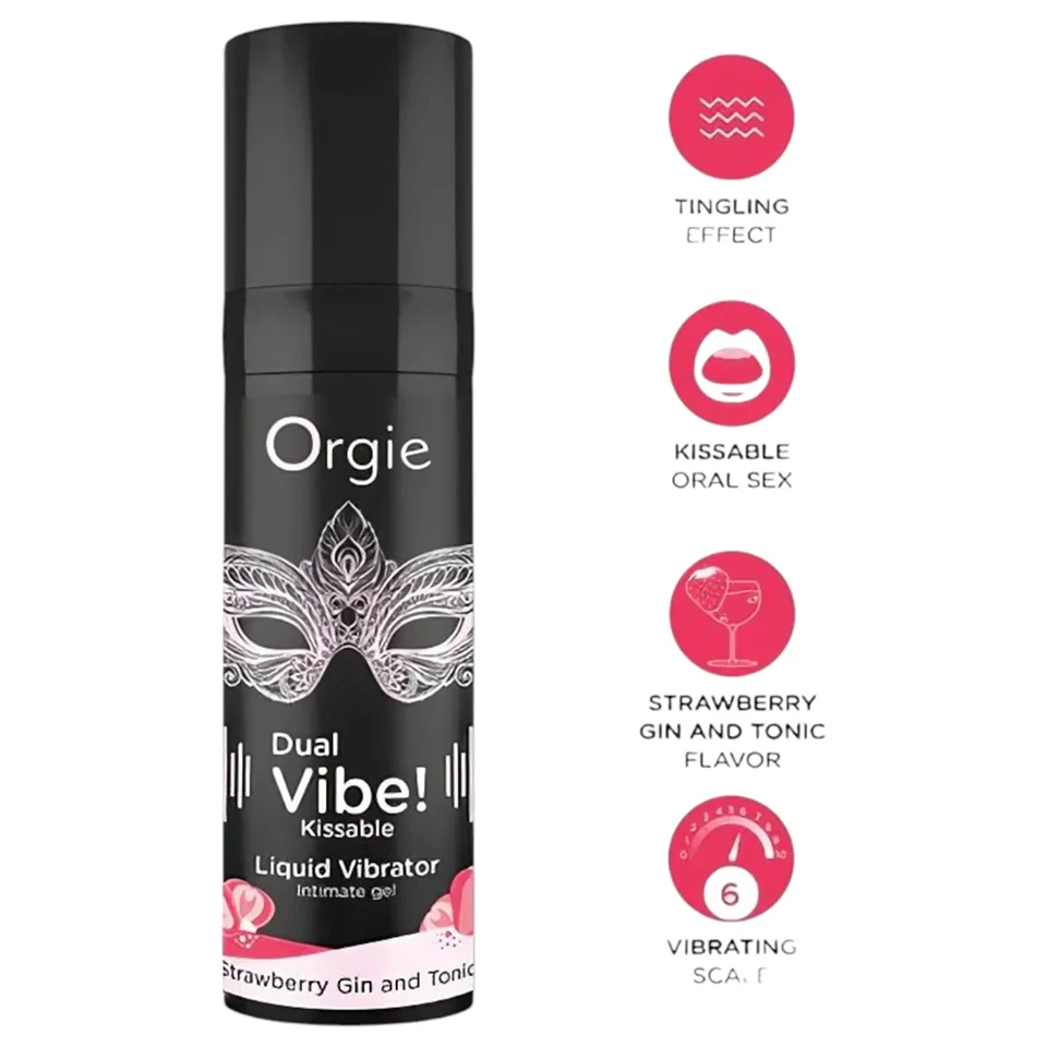 Orgie Dual Vibe - unisex folyékony vibrátor - Eper - Gin Tonic