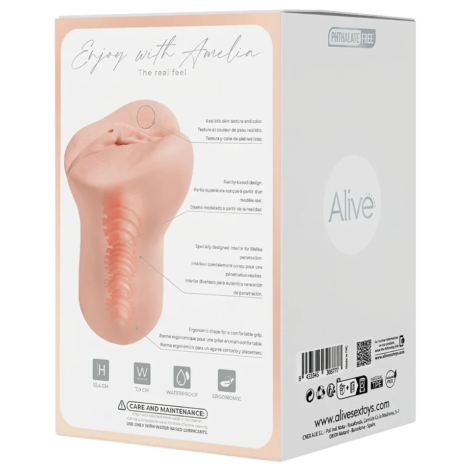 Alive Amelia S - műpunci maszturbáror (natúr)