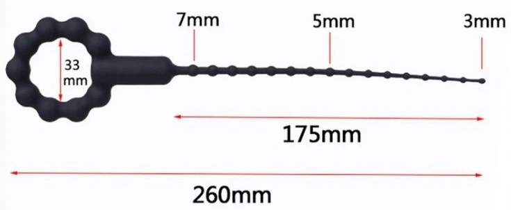 Vibráló húgycspálca O-gyrvel  17,5 cm, 3-8 mm átmér