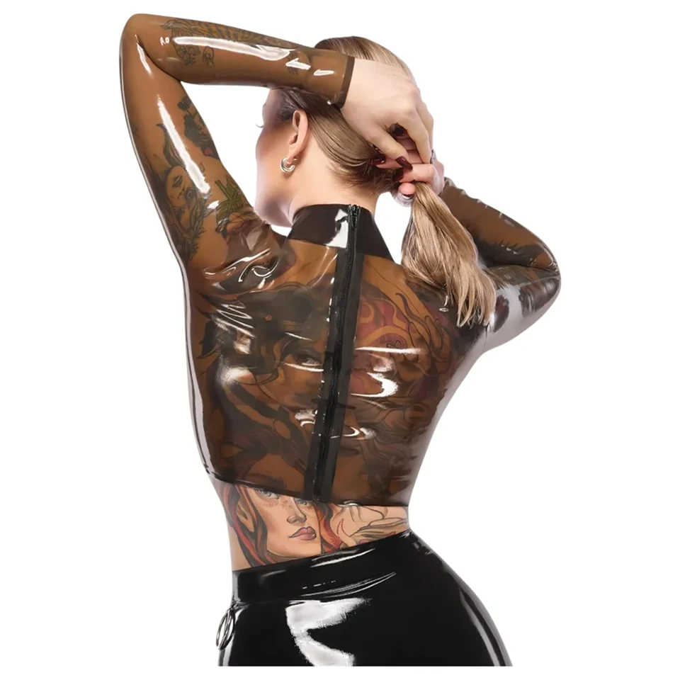 LATEX - áttetsző latex felső (áttetsző-fekete)