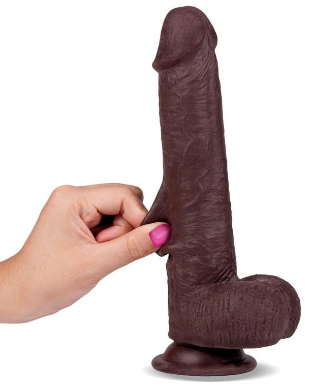 - Realisztikus Dildó – Slidy 17 cm barna élmény