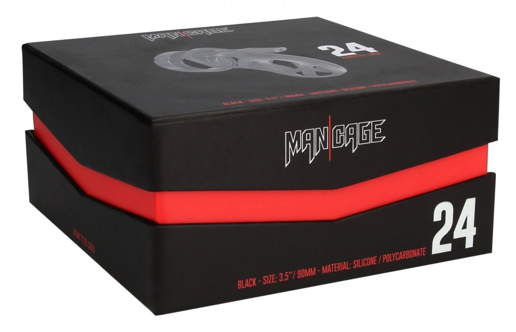 ManCage 24 - prémium fekete kontrolláló surrogátus 9x3,5 cm