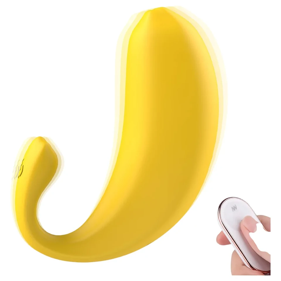 Sex HD - okos, banán formájú vibrációs tojás (sárga)