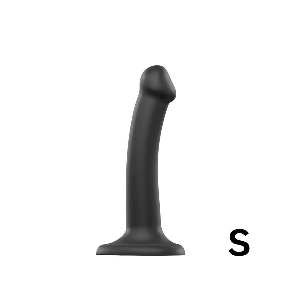 Strap-on-me Dual S - dupla rétegű dildó (fekete)