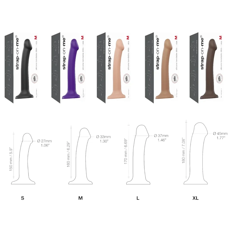 Strap-on-me Dual S - dupla rétegű dildó (fekete)