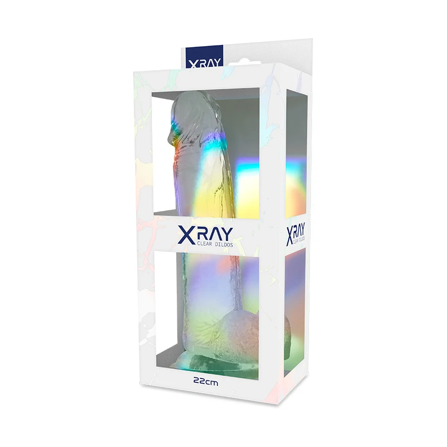 X RAY – átlátszó vibrátor golyókkal 22 cm - 4.6 cm