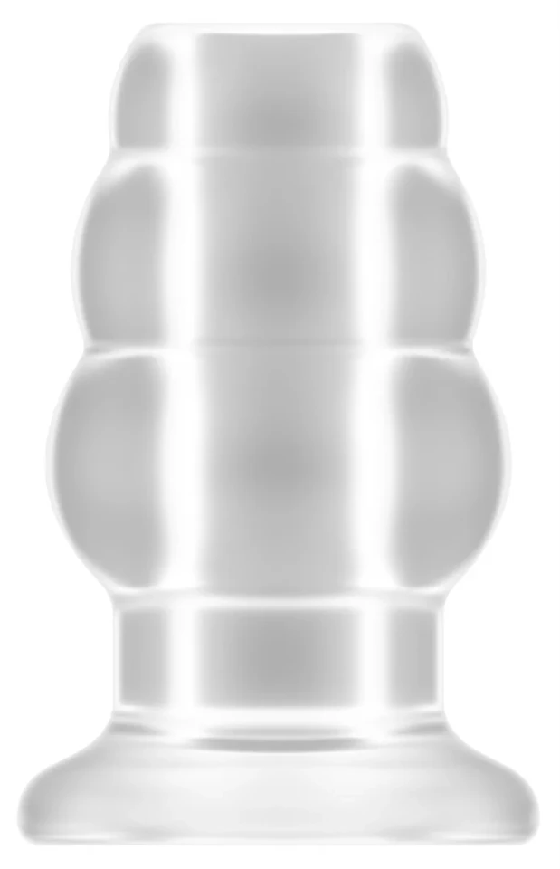 No.50 - közepes méretű üreges anális dugó - áttetsző, 10 cm
