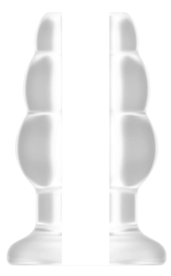 No.50 - közepes méretű üreges anális dugó - áttetsző, 10 cm