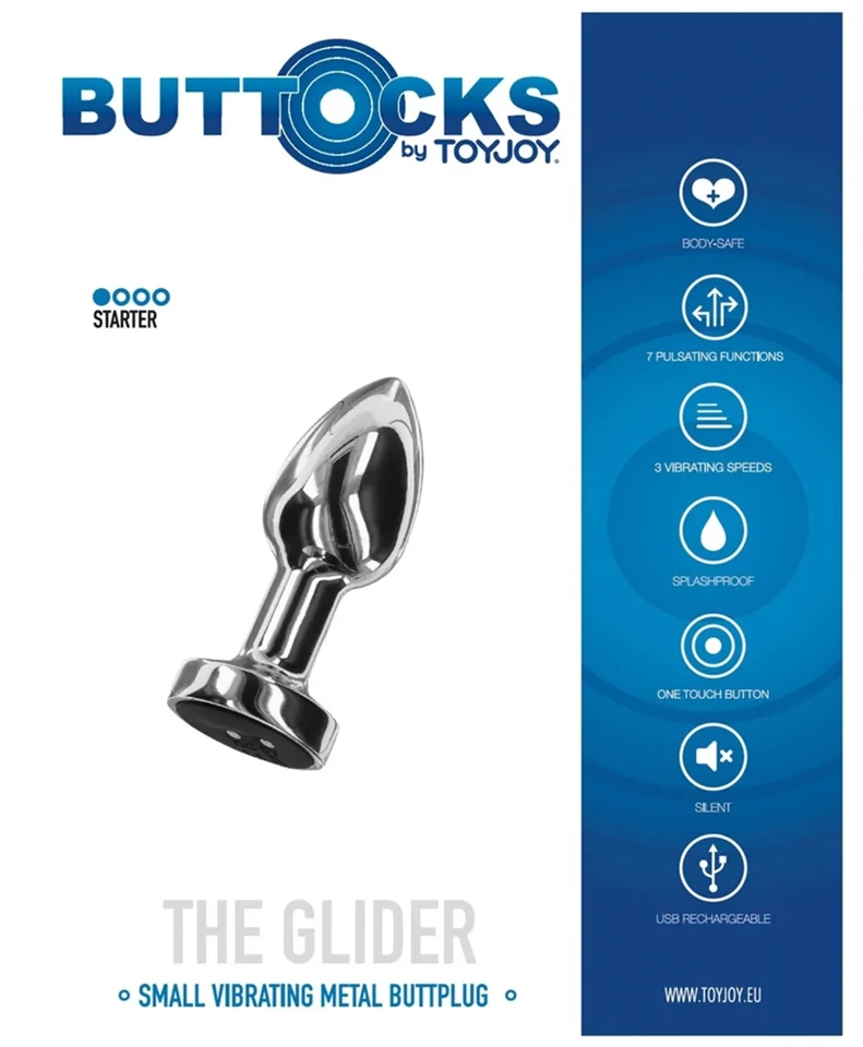 Glider S – vibráló anál dugó, 6,5 x 2,8 cm