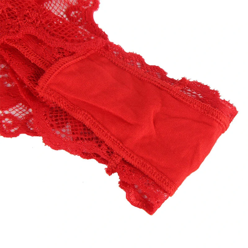 SUBBLIME – érzéki, fodros piros body övvel, L/XL