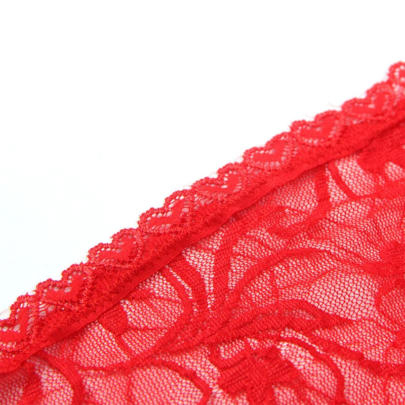 SUBBLIME - Díszes red babydoll állítható pántokkal S/M