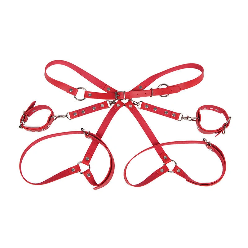 SUBBLIME - piros bilincs bondage övvel, univerzális méret