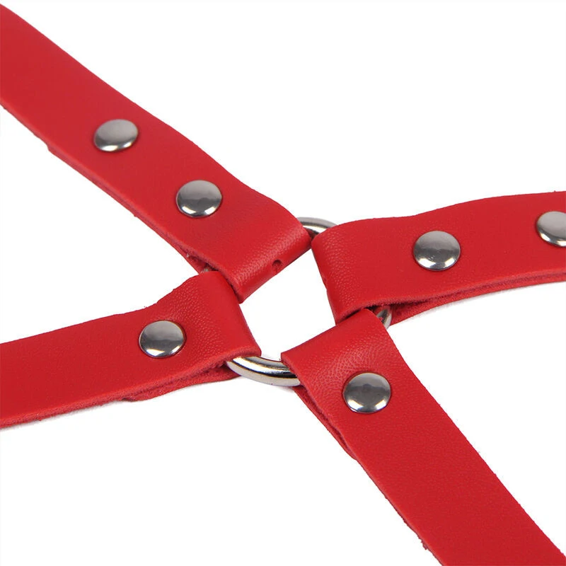 SUBBLIME - piros bilincs bondage övvel, univerzális méret