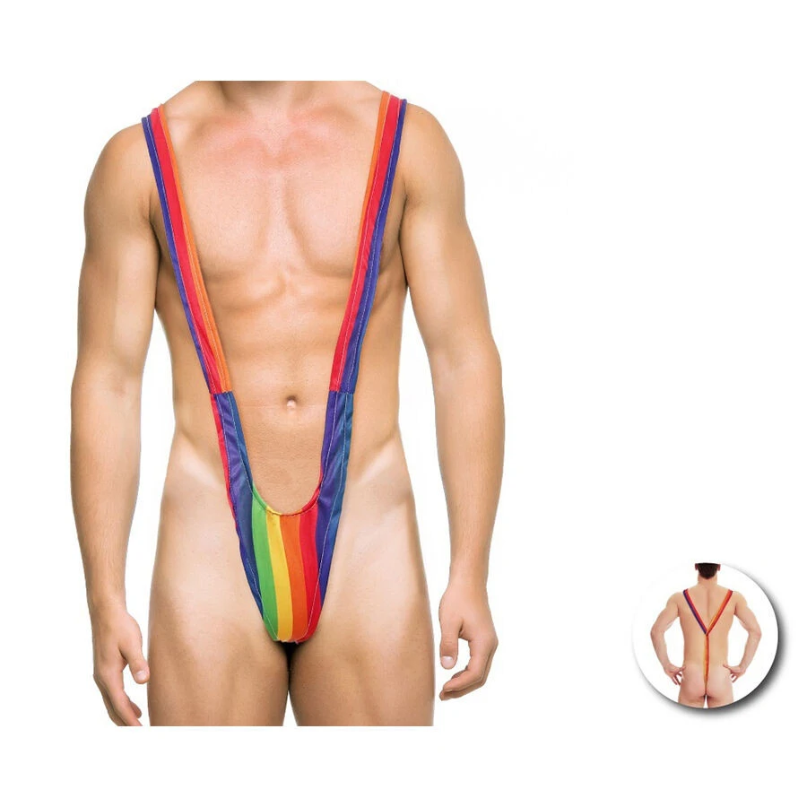 Pride – férfi trikini szivárvány zászlóval