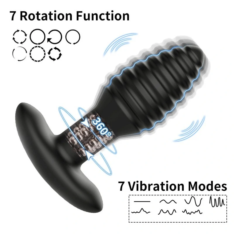 Rollvibe – vibráló és forgó anális plug 10,5 x 3,9 cm
