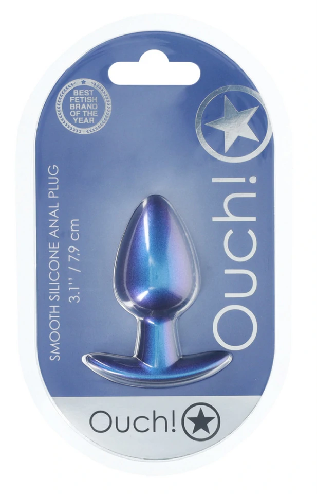 Metál análplug – prémium kék, 6,5 x 3,3 cm