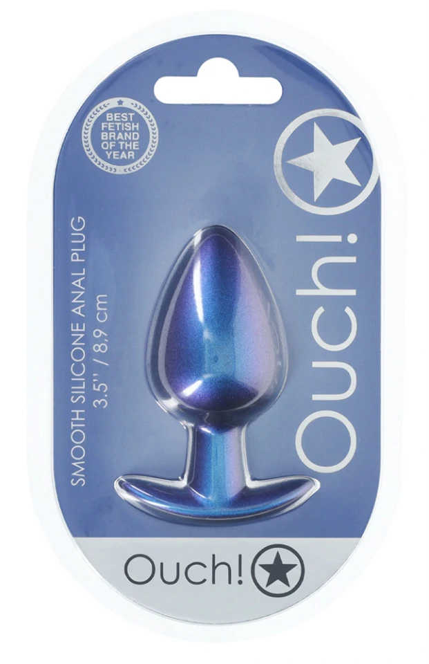 Metál Plug L – prémium anális izgató, kék 7.5 x 4 cm