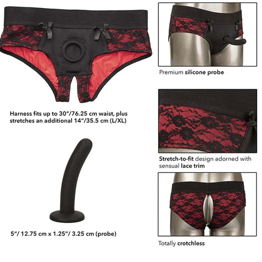 CALEXOTICS - Scandal - dildós, nyitott bugyi szett L/XL