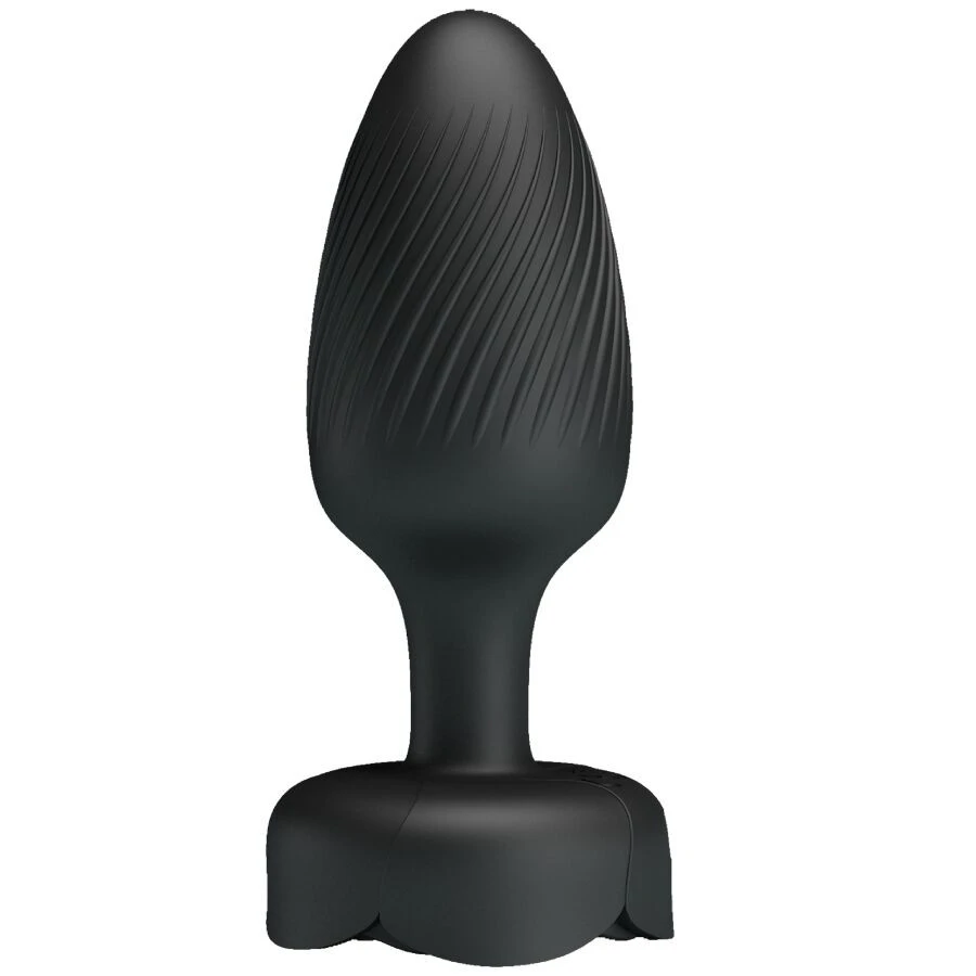 PRETTY LOVE - LED fénnyel ellátott anál dugó fekete 9,8 cm