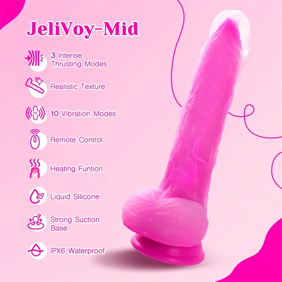 Tracy's Dog Jelivoy-Mid - élethű vibrátor - 20cm (pink)