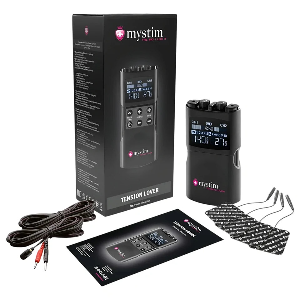 mystim Tension Lover 2 - digitális elektro szett (fekete)