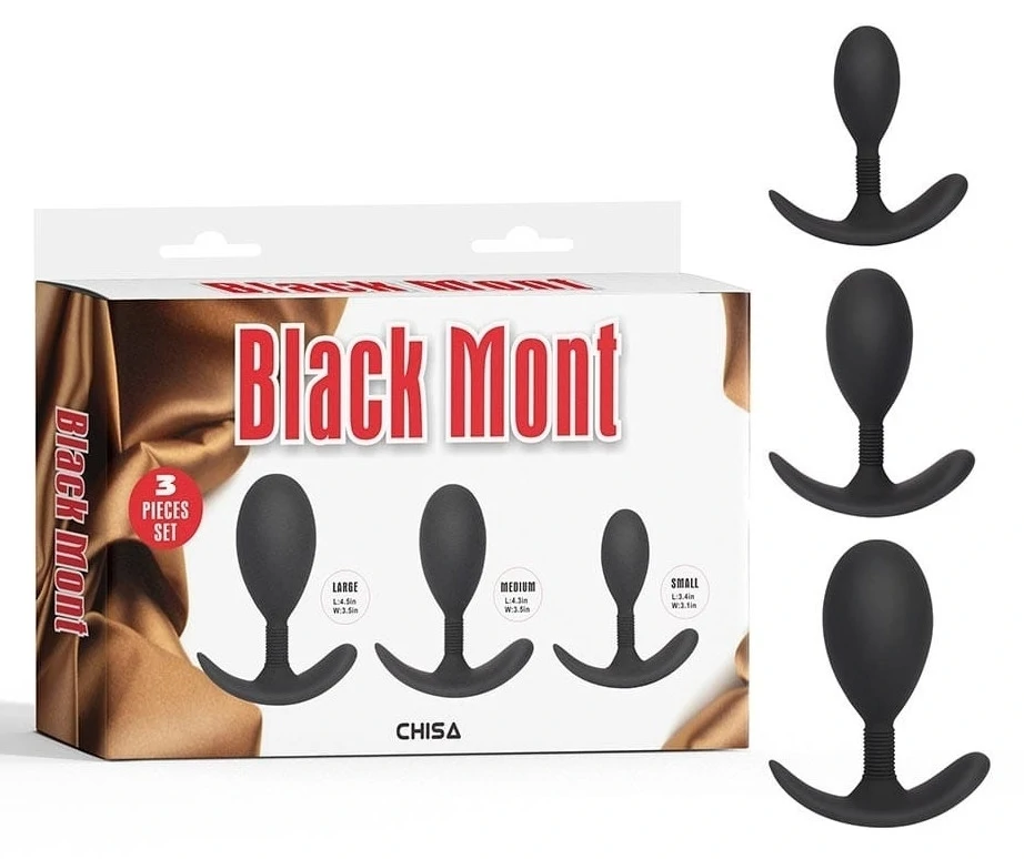 Mont Black – 3 darabos golyós anális dugó készlet