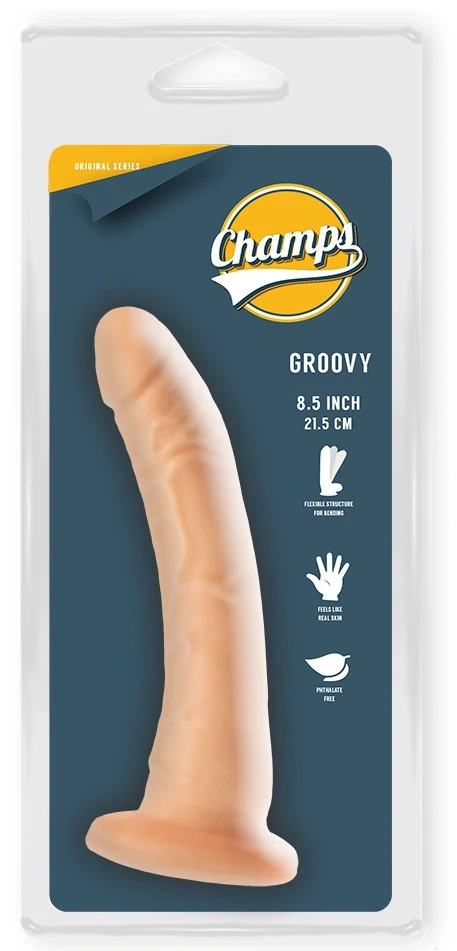 GROOVY Fields – érzéki prémium dildó 19 x 4,5 cm