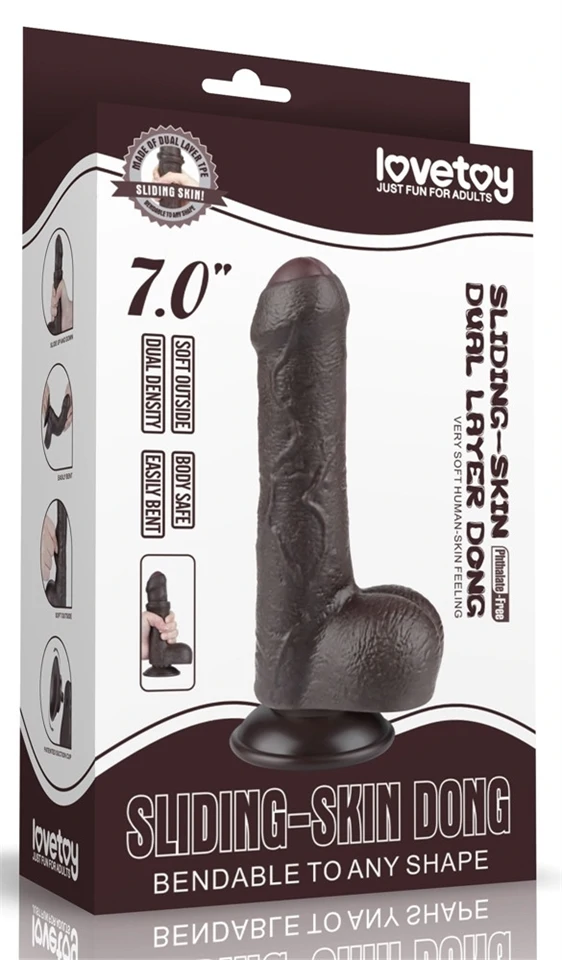 Prémium fekete csúszó bőr dildó 12 cm x 3,7 cm