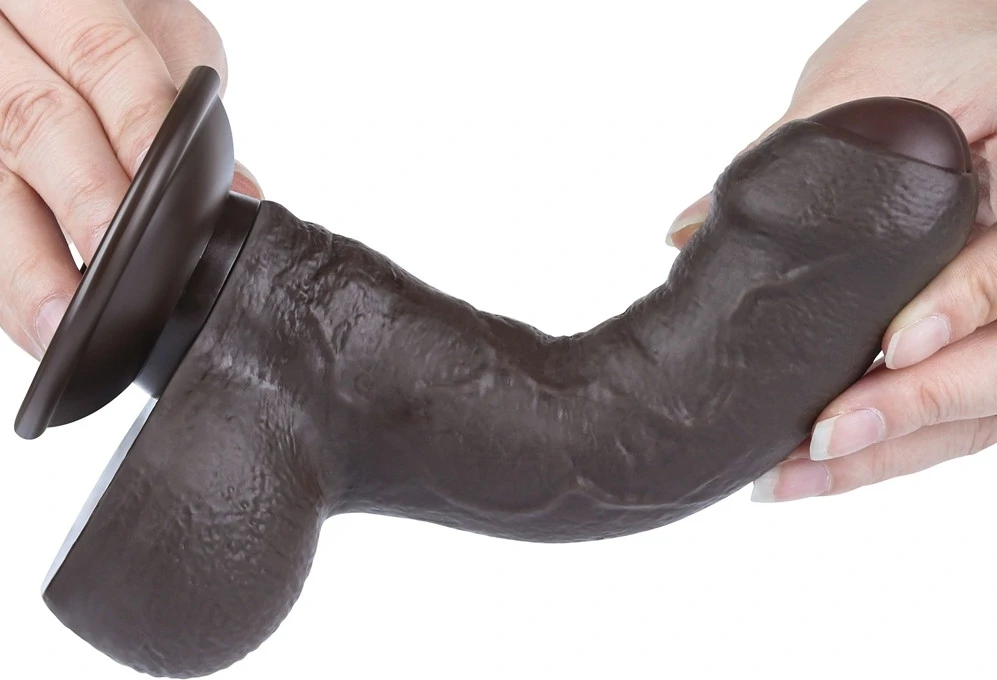 Prémium fekete csúszó bőr dildó 12 cm x 3,7 cm
