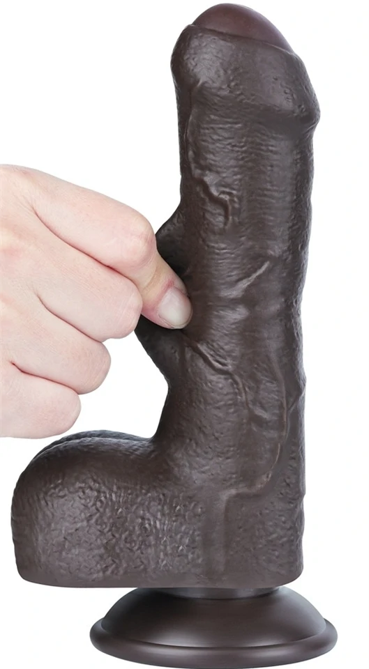 Prémium fekete csúszó bőr dildó 12 cm x 3,7 cm