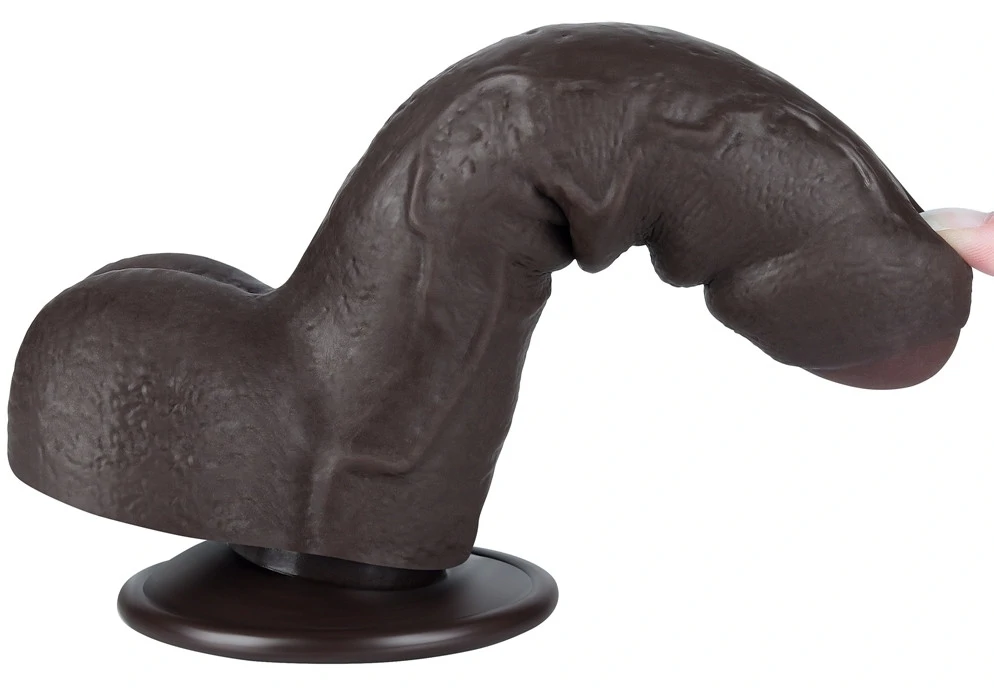 Prémium fekete csúszó bőr dildó 12 cm x 3,7 cm