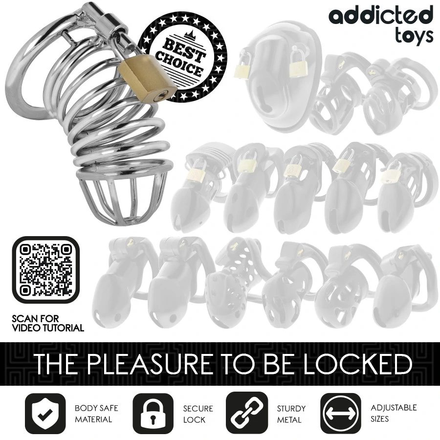 ADDICTED TOYS LOCKED – fém pénisz ketrec M méret