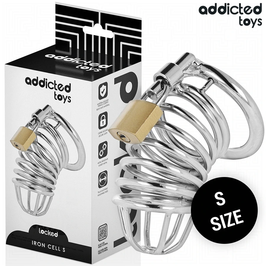 ADDICTED TOYS LOCKED – fém pénisz ketrec, S méret (4 cm)