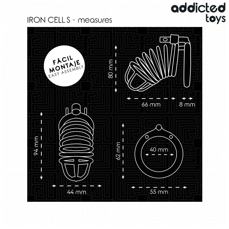 ADDICTED TOYS LOCKED – fém pénisz ketrec, S méret (4 cm)