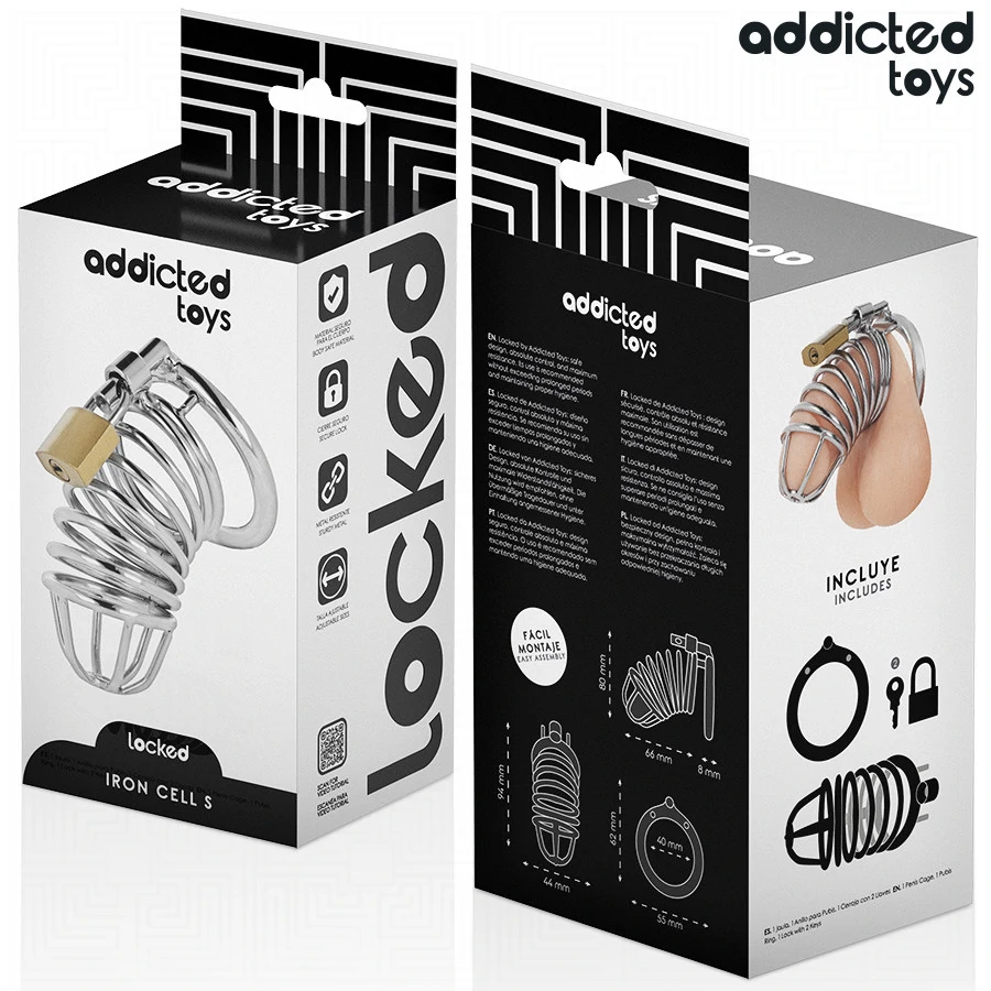 ADDICTED TOYS LOCKED – fém pénisz ketrec, S méret (4 cm)