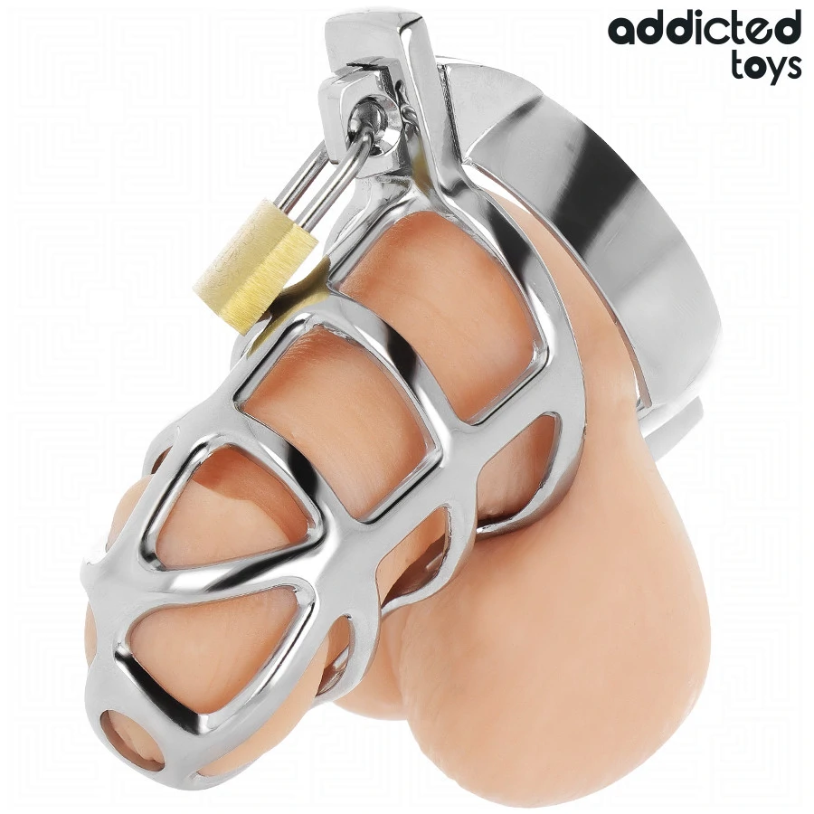 ADDICTED TOYS LOCKED – ezüst fém pénisz ketrec M méret