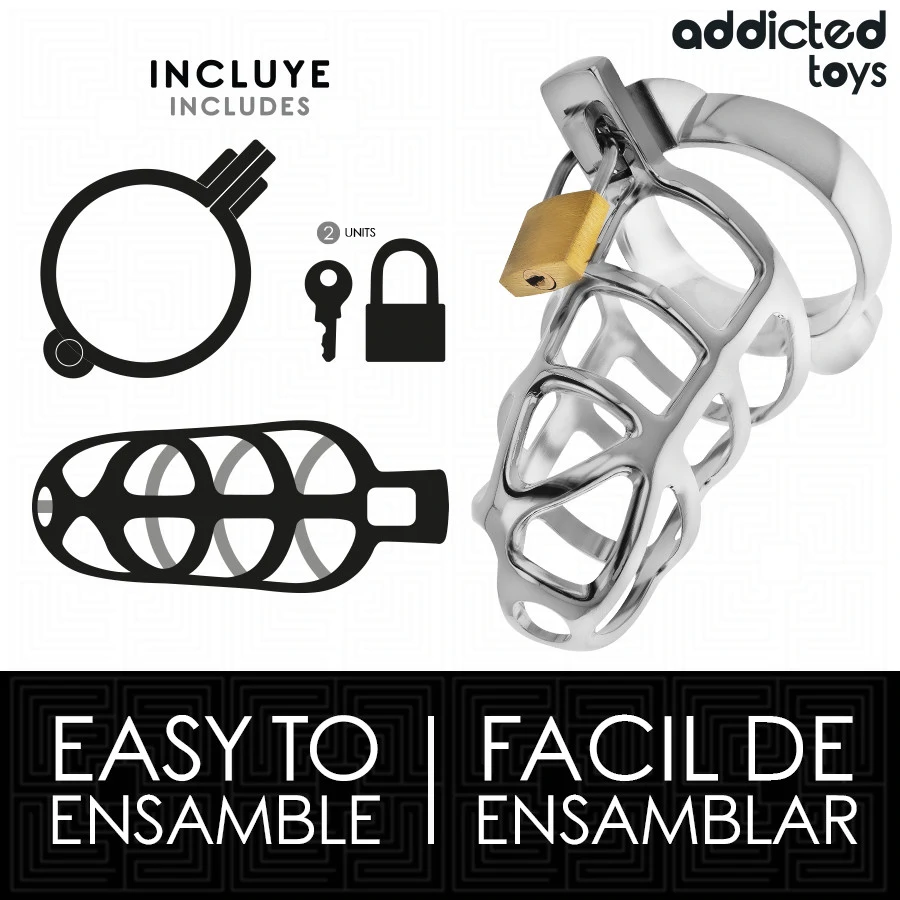 ADDICTED TOYS LOCKED – ezüst fém pénisz ketrec M méret