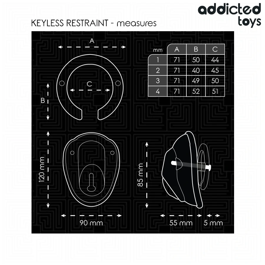 ADDICTED TOYS LOCKED – kulcs nélküli pénisz ketrec 11,5 cm
