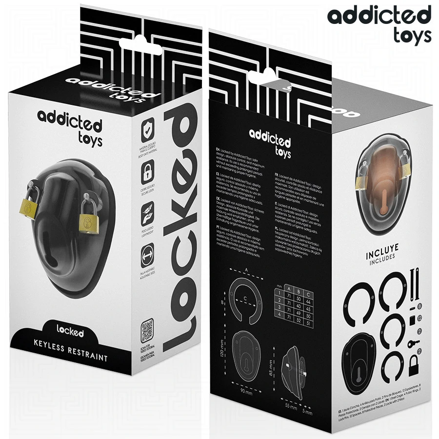 ADDICTED TOYS LOCKED – kulcs nélküli pénisz ketrec 11,5 cm