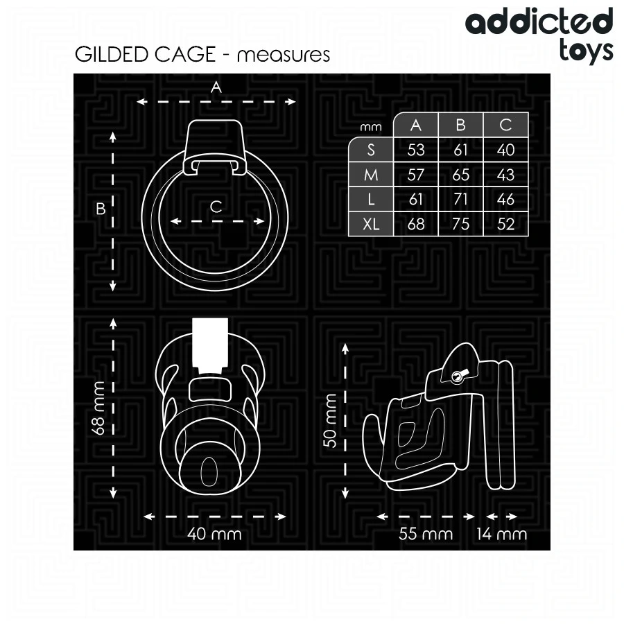 ADDICTED TOYS LOCKED – szilikon pénisz ketrec 8,5 cm