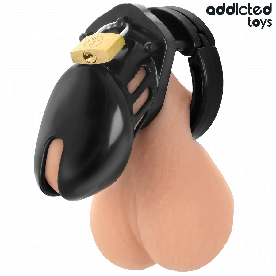 ADDICTED TOYS LOCKED - obsidián pénisz ketrec (S méret)