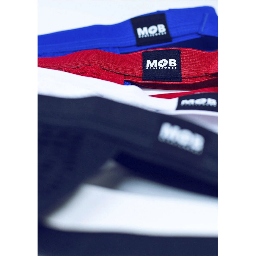 MOB – Kék férfi fürdőnadrág, prémium fetis hám M méret