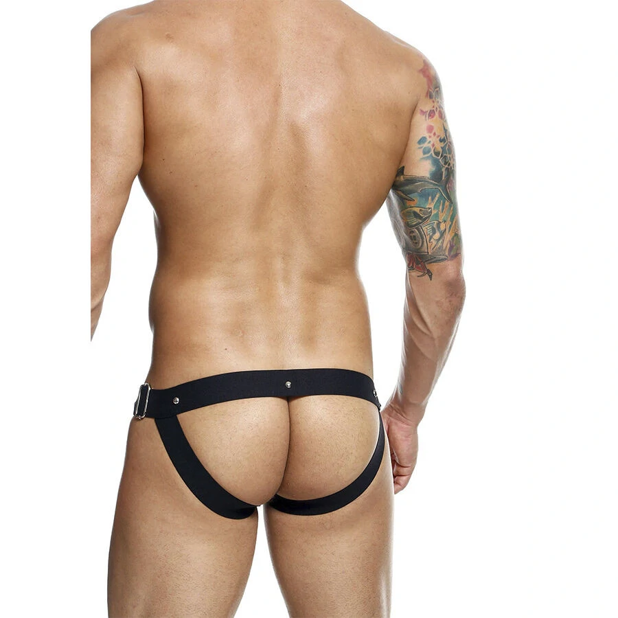 MOB DNGEON – fekete nyomásos jockstrap egy méretben