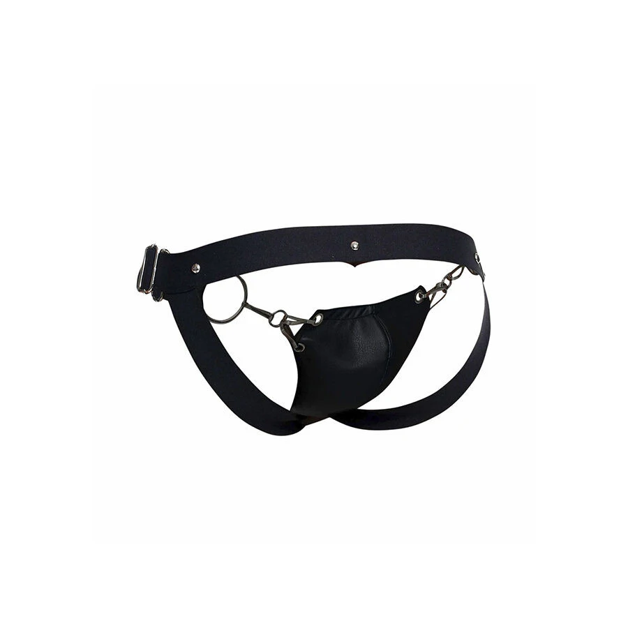 MOB DNGEON – fekete nyomásos jockstrap egy méretben