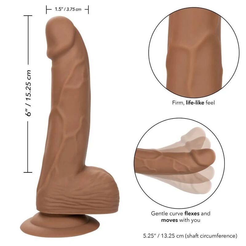 CalExotics – prémium szilikon pénisz (15,24 cm, barna)