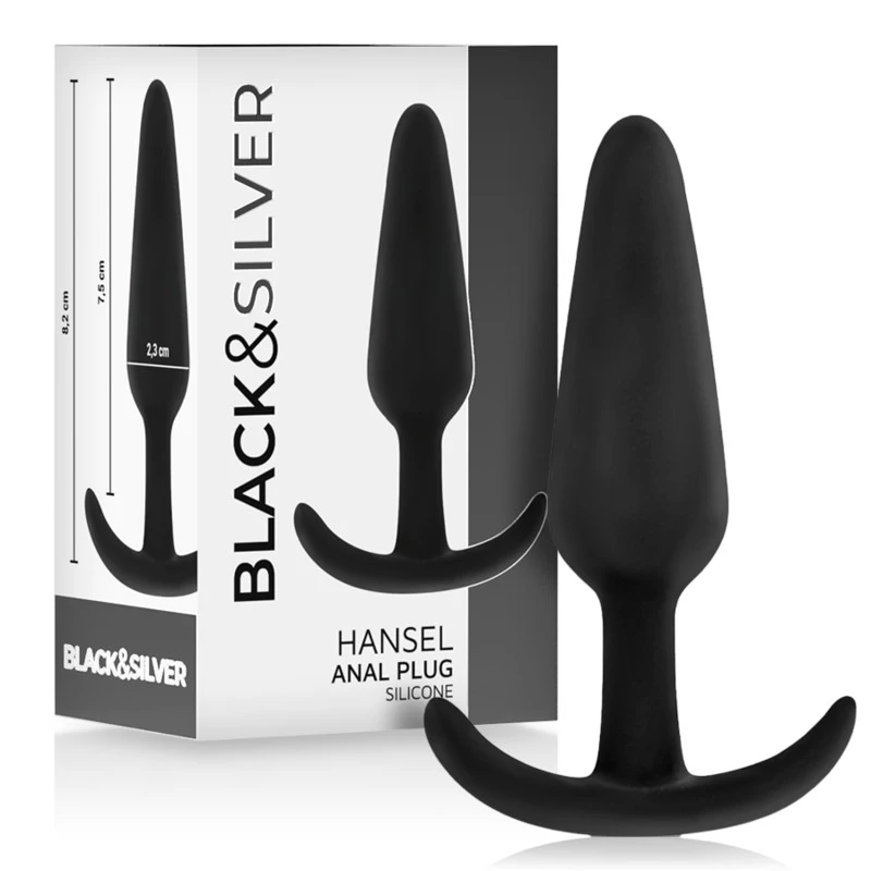 BLACK&SILVER - Hansel szilikon anális plug kis fogantyúval