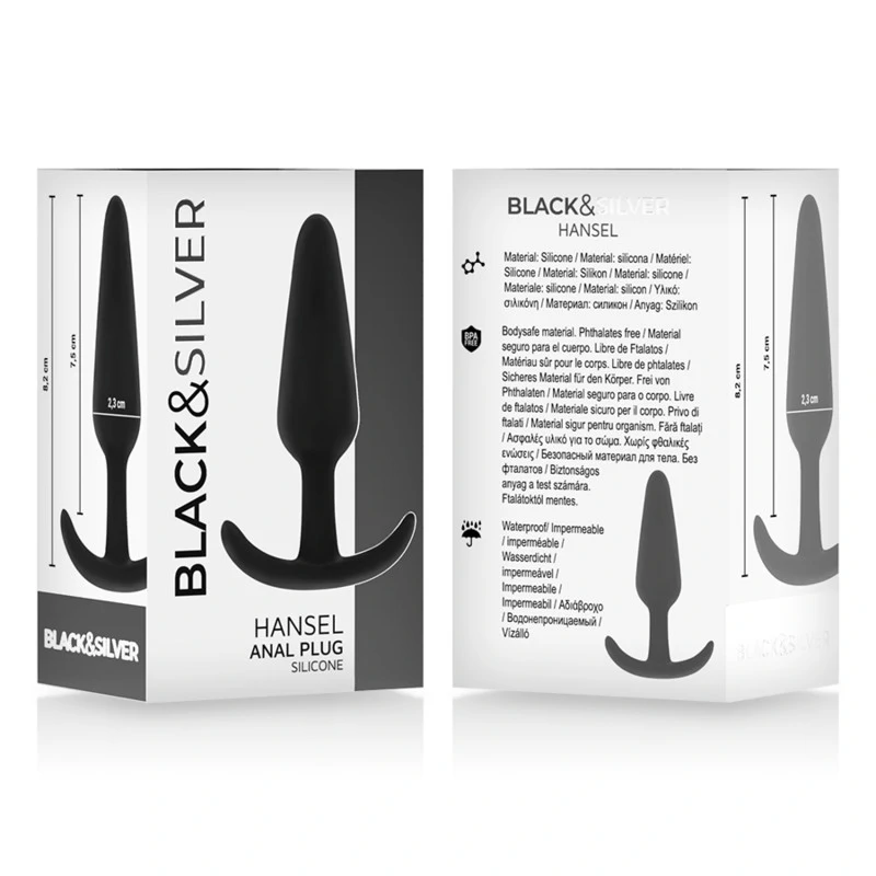BLACK&SILVER - Hansel szilikon anális plug kis fogantyúval